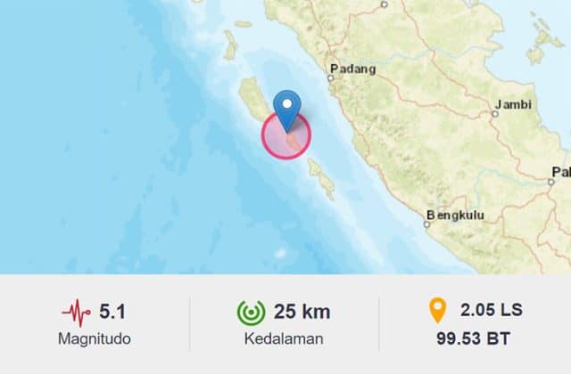 Mentawai Kembali Diguncang Gempa 5 1 Magnitudo