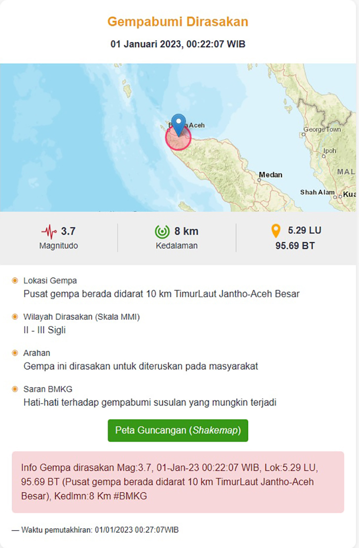 Aceh Diguncang Gempa