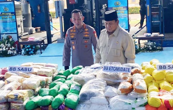 Perdana, Prabowo Langsung Pimpin Pemusnahan Narkoba Ratusan Ton