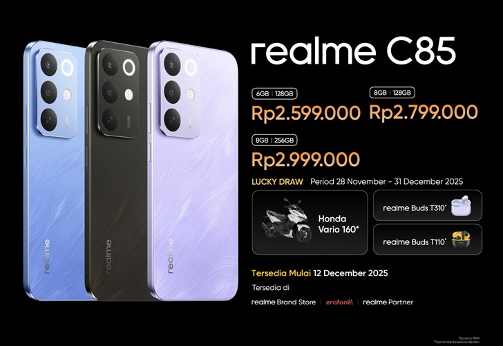 realme C85 Series Hadir di Indonesia dengan IP69 Pro, Dibandrol Harga 2 & 3 Jutaan. 1 realme C85 Series