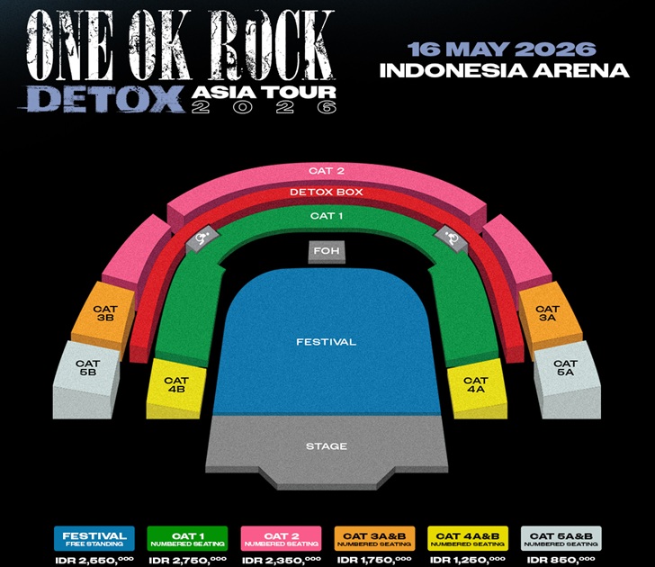 Tiket One Ok Rock Detox Asia Tour 2026 Akan Segera Dijual Mulai 4 Desember 2025, Jakarta Bersiaplah! 3 One Ok Rock